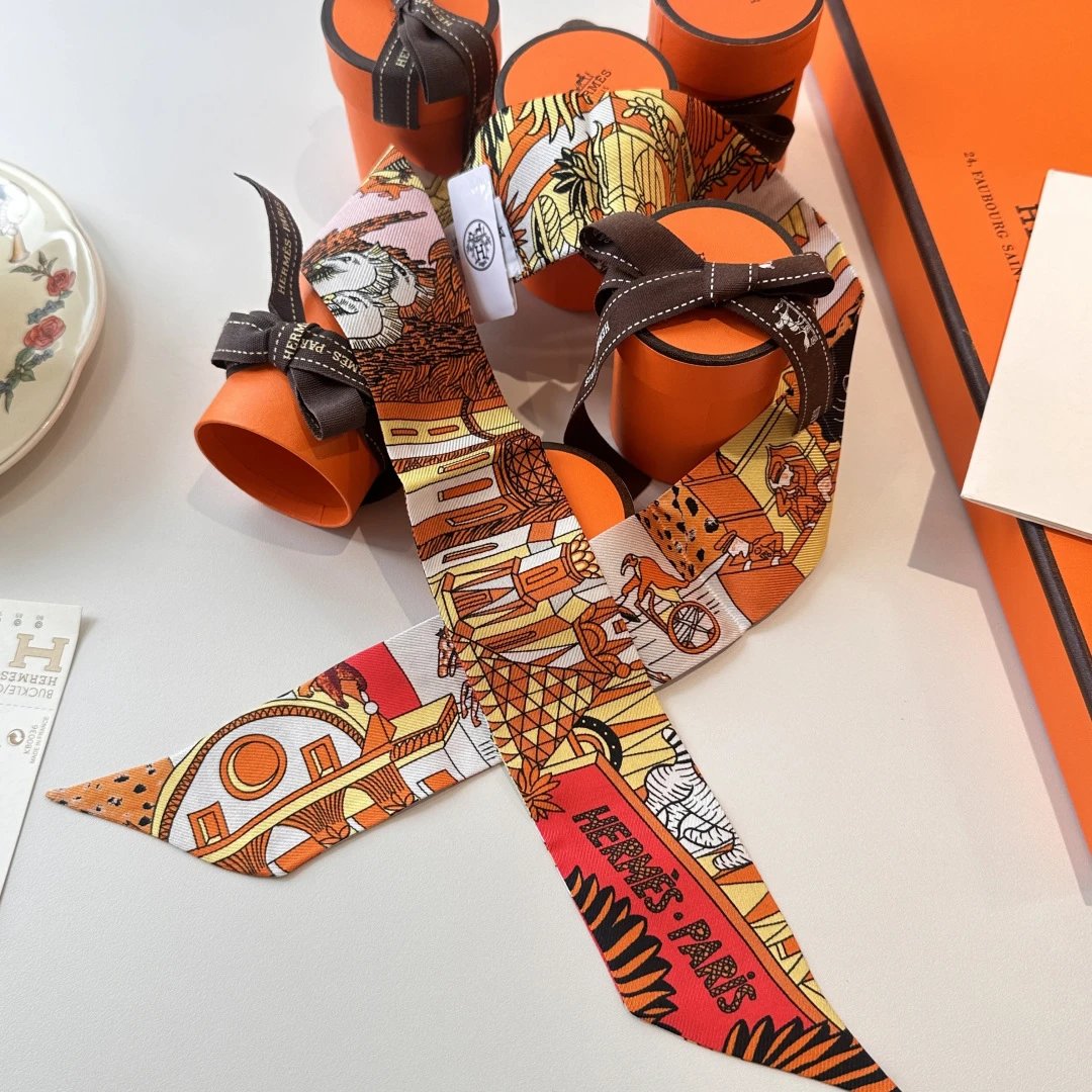 Hermes Silk Hair Ribbon Ver.J — Photo 6