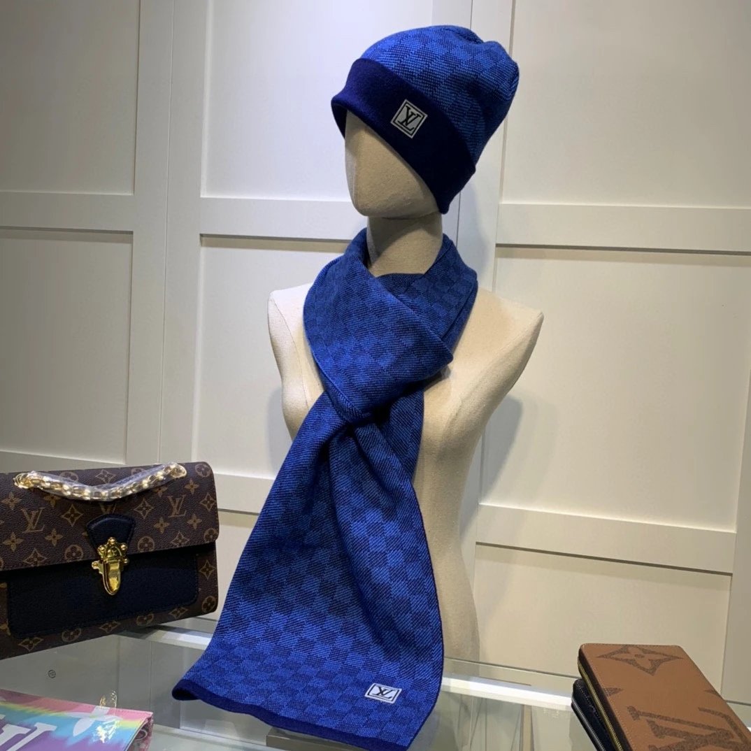 Louis Vuitton Wool Cashmere Scarf & Hat Set Ver.D — Photo 6