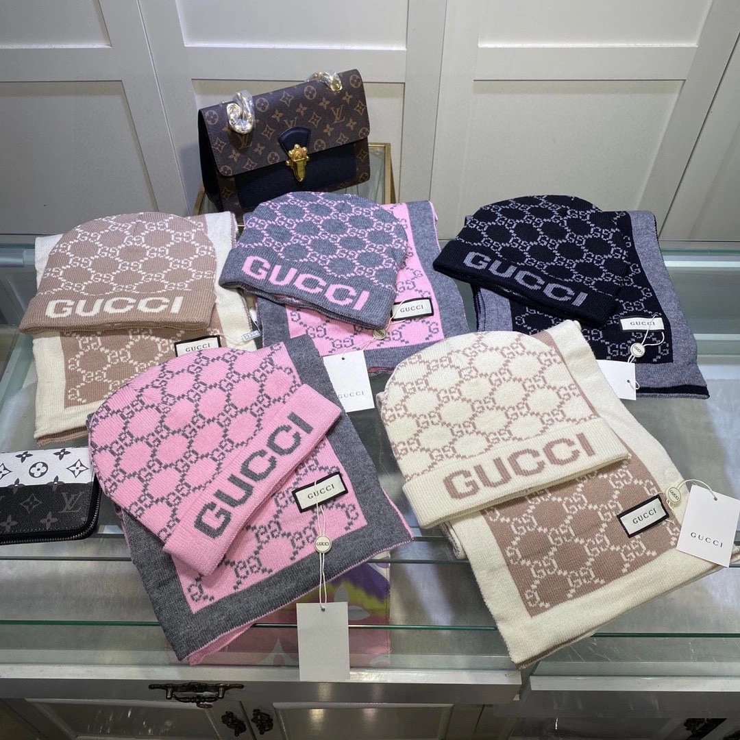 Gucci Cashmere Scarf & Hat Set Ver.B — Zdjęcie 7