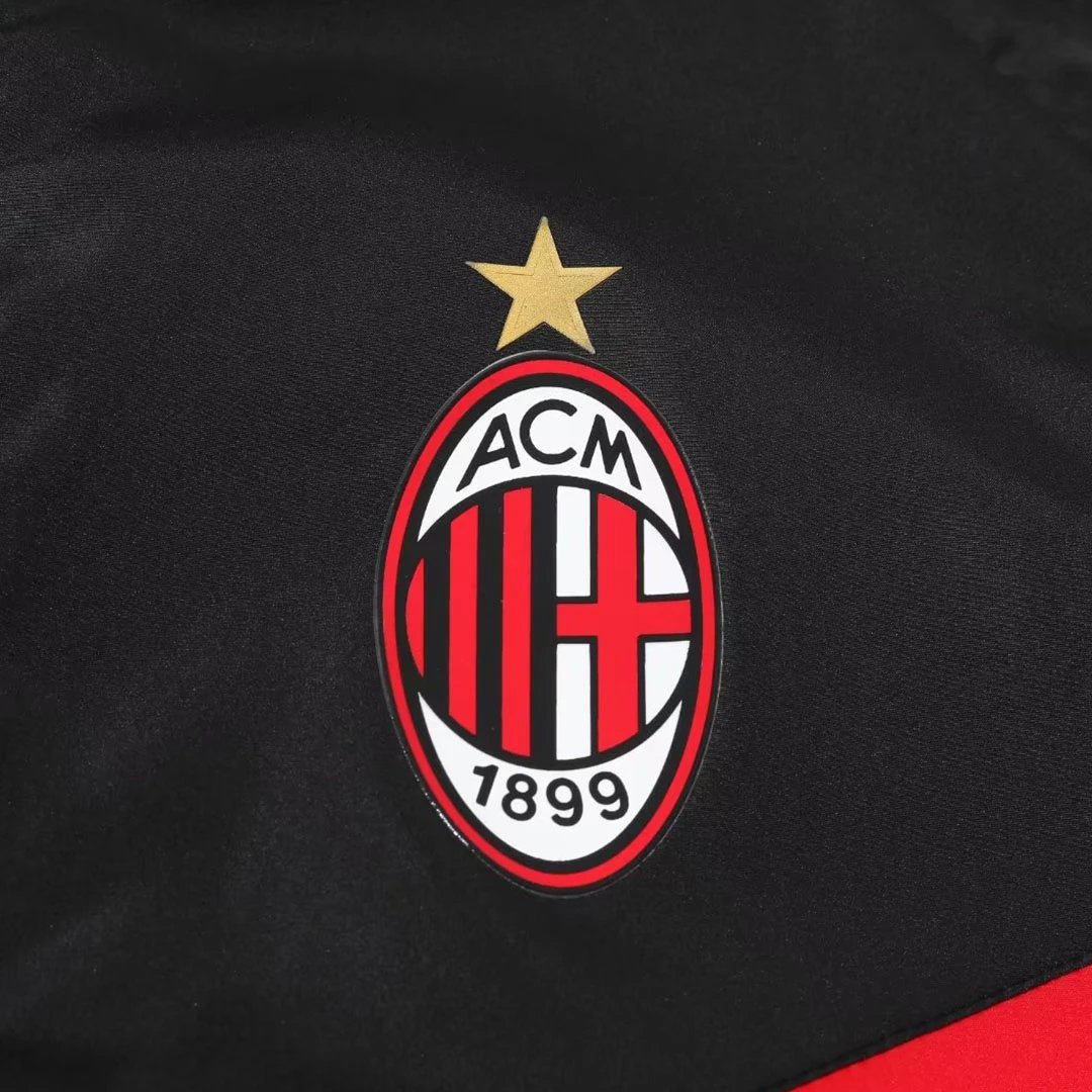 AC Milan Hoodie Windbreaker Jacket 2023 24 Black Red — photo 9