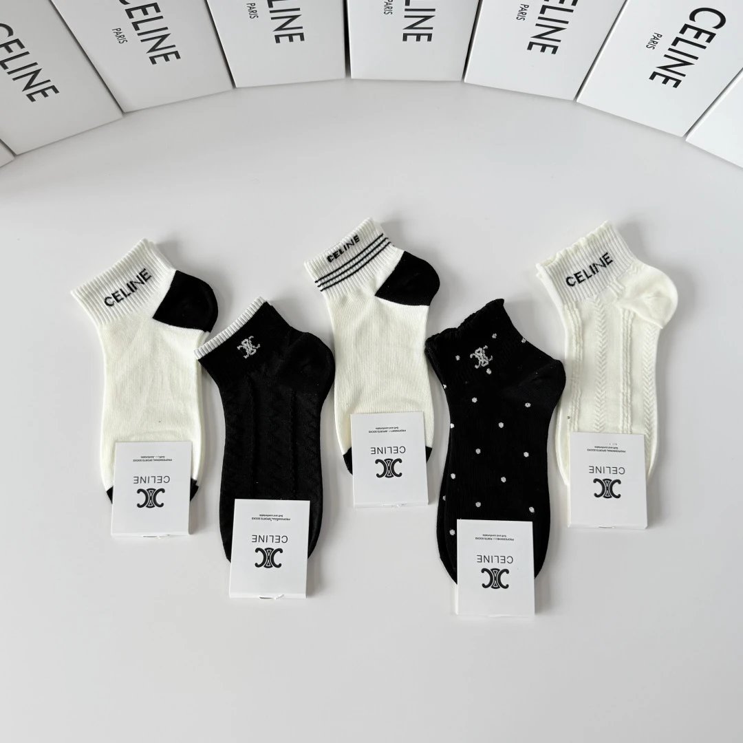Celine Quarter Socks 5-Pair Box Ver.A — photo 2