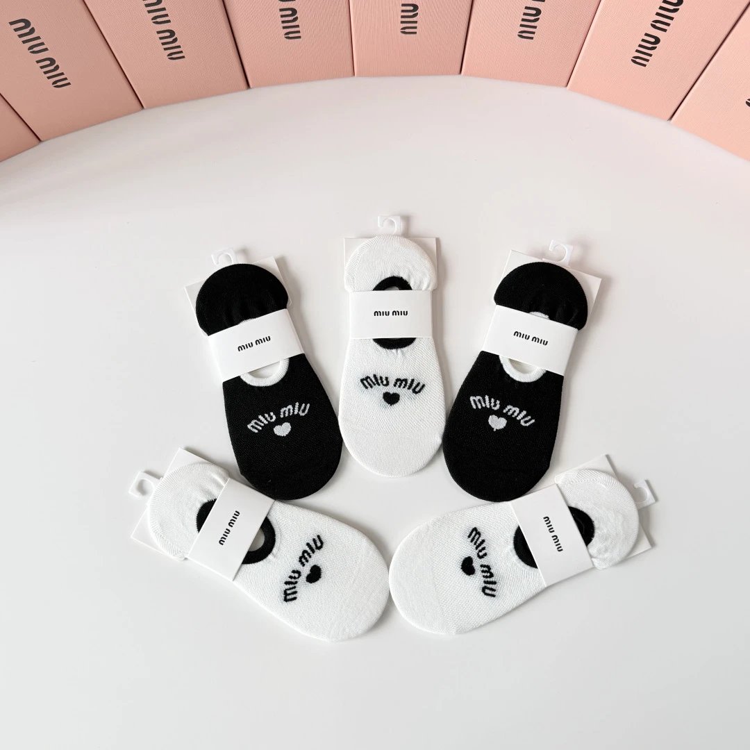 Miu Miu Classic No-Show Socks 5-Pair Box Ver.B — photo 3