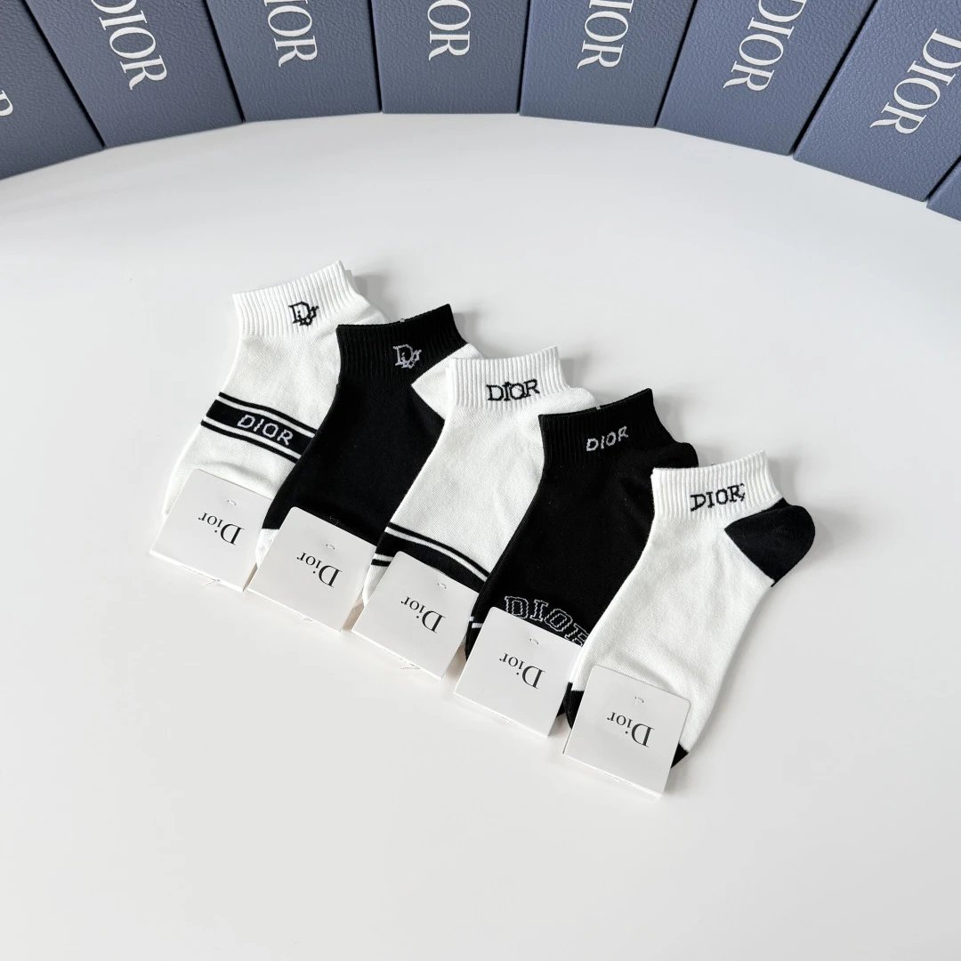 Dior Quarter Socks 5-Pair Box Ver.B — photo 9