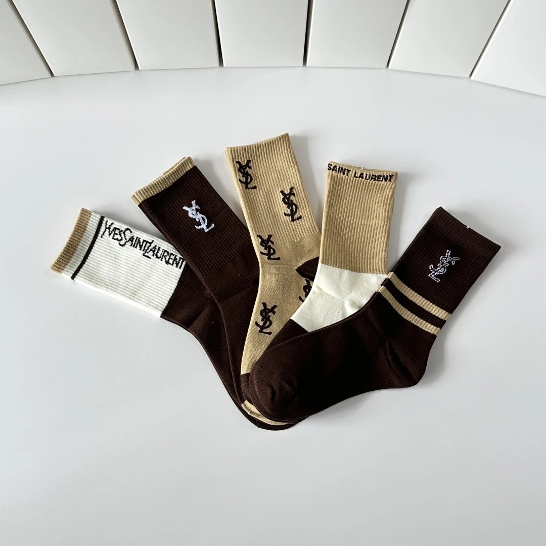 Saint Laurent Crew Socks 5-Pair Box Ver.A — Zdjęcie 6