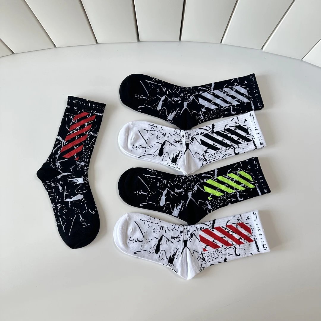 Off-White Crew Socks 5-Pair Box Ver.D — QC