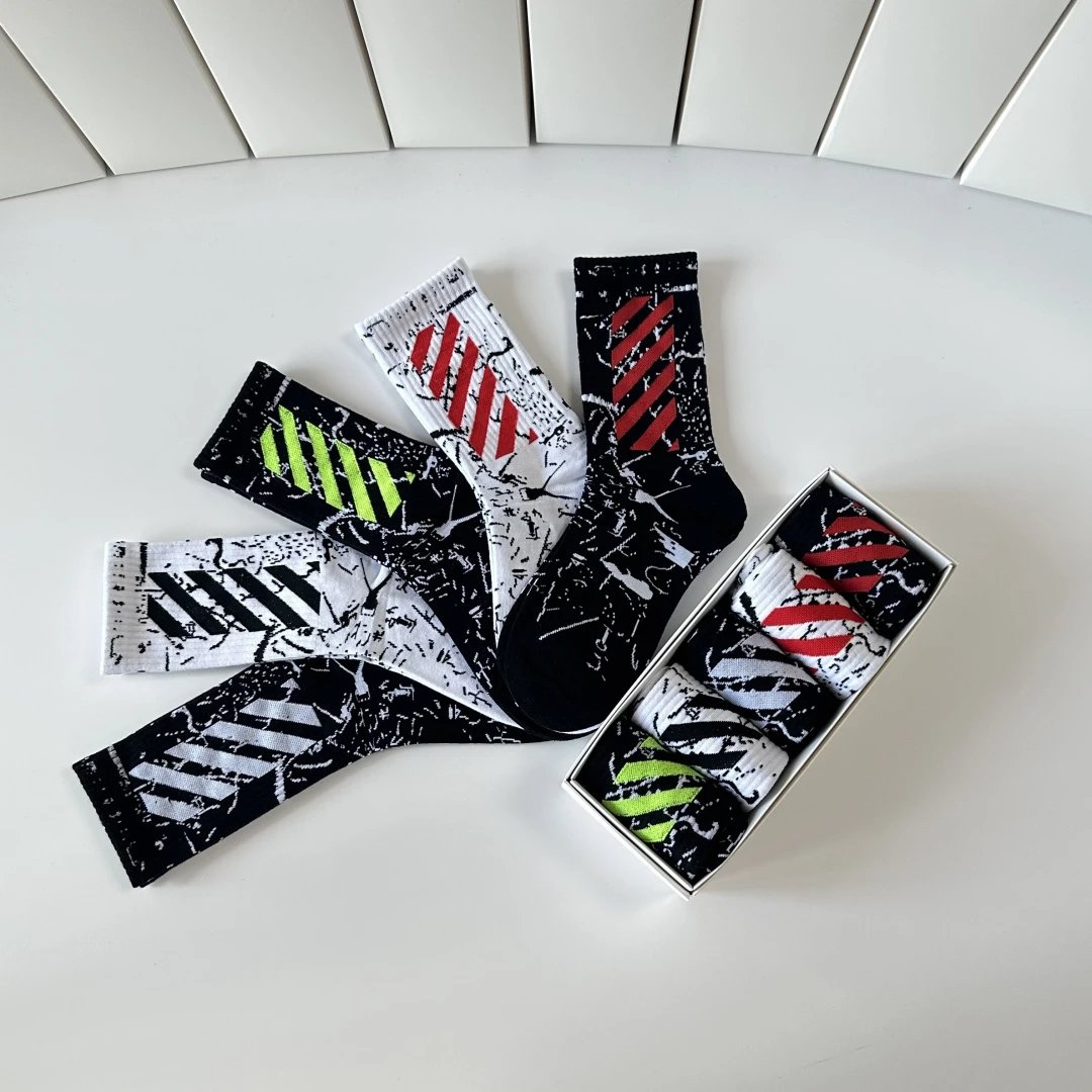 Off-White Crew Socks 5-Pair Box Ver.D — QC