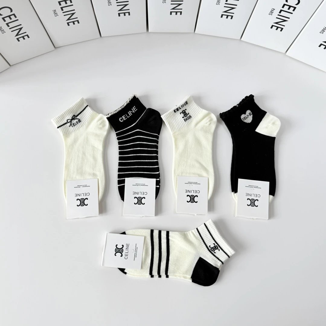 Celine Quarter Socks 5-Pair Box Ver.B — photo 4