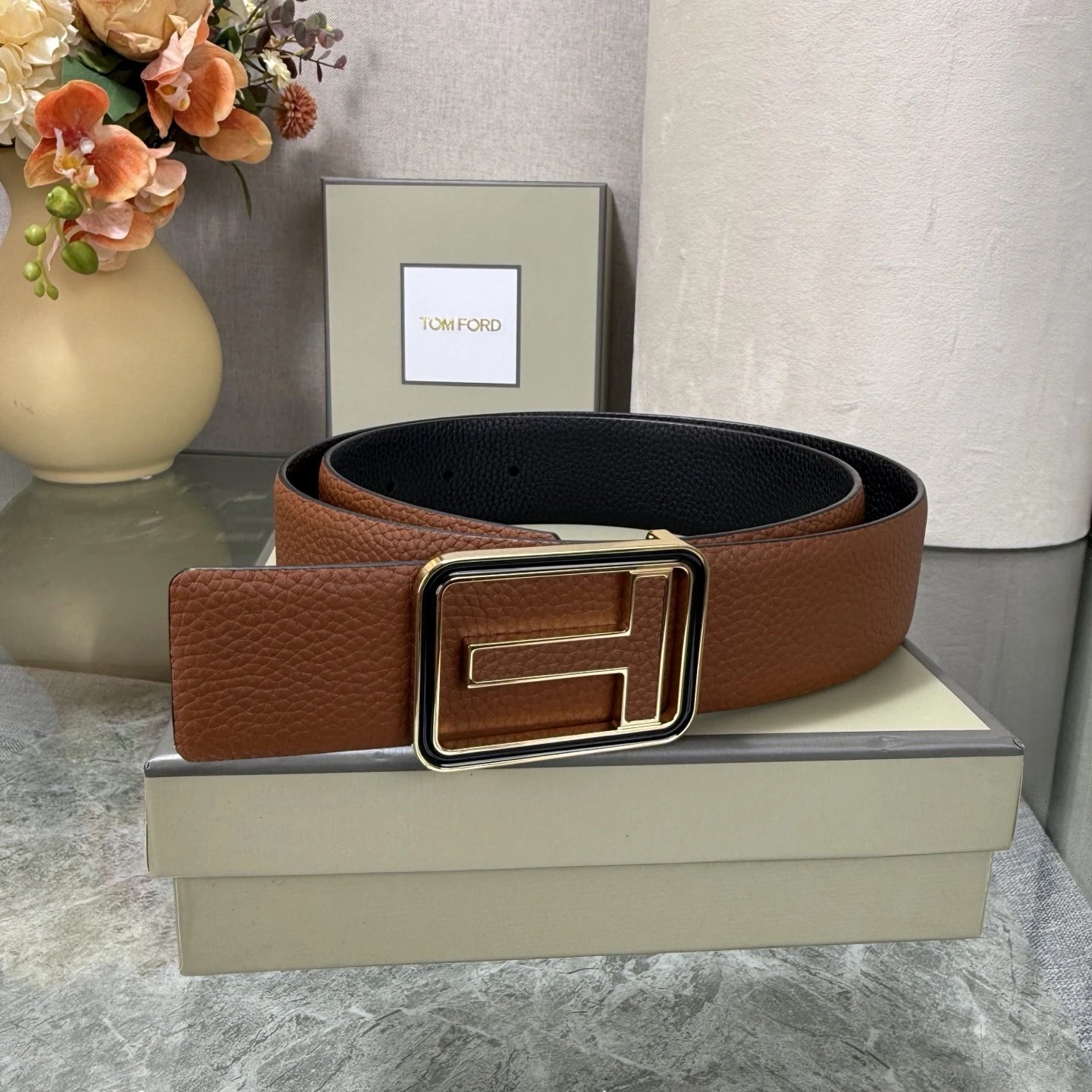 Tom Ford Leather Reversible Belt Ver.C — Zdjęcie 5