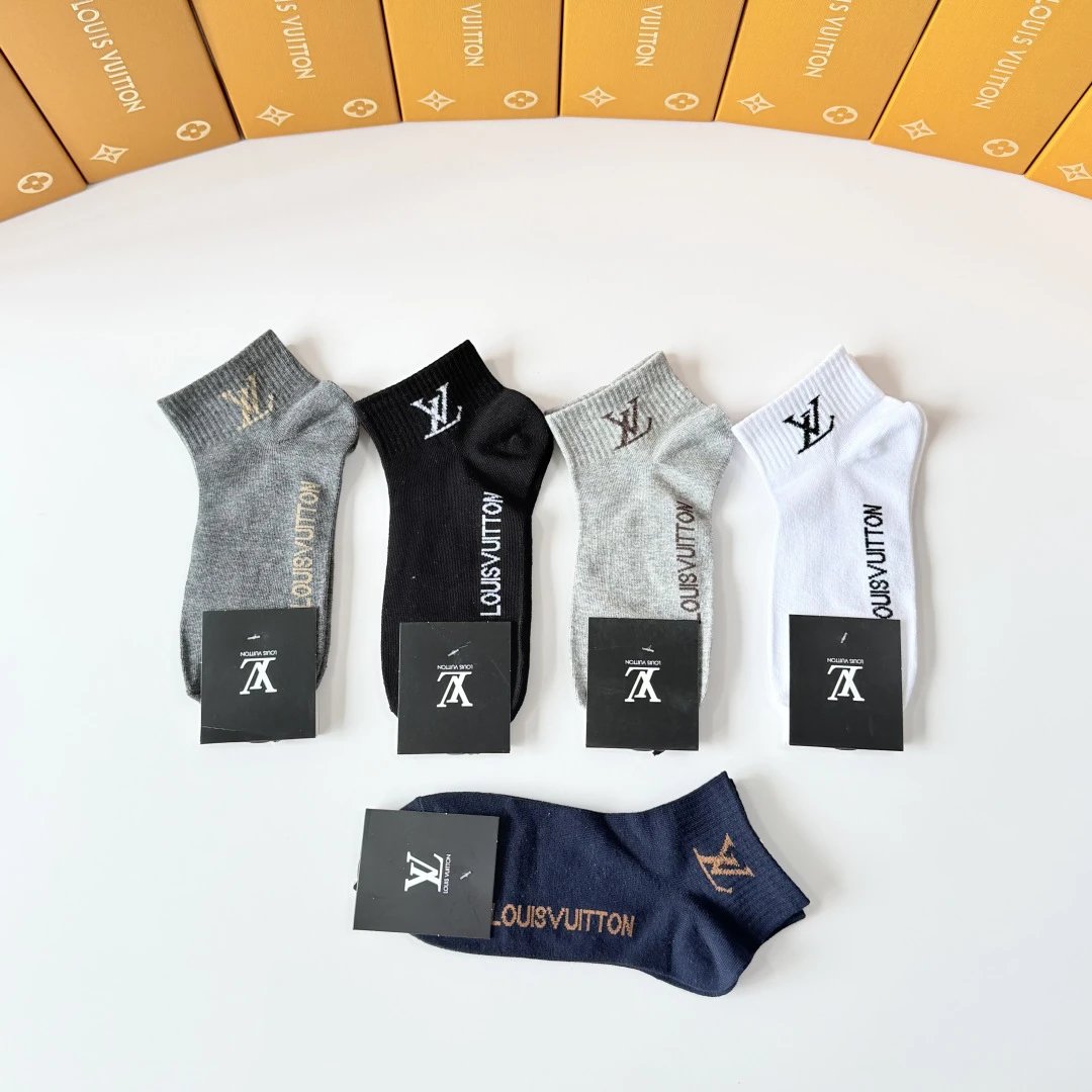 Louis Vuitton Quarter Socks 5-Pair Box Ver.E — Zdjęcie 4