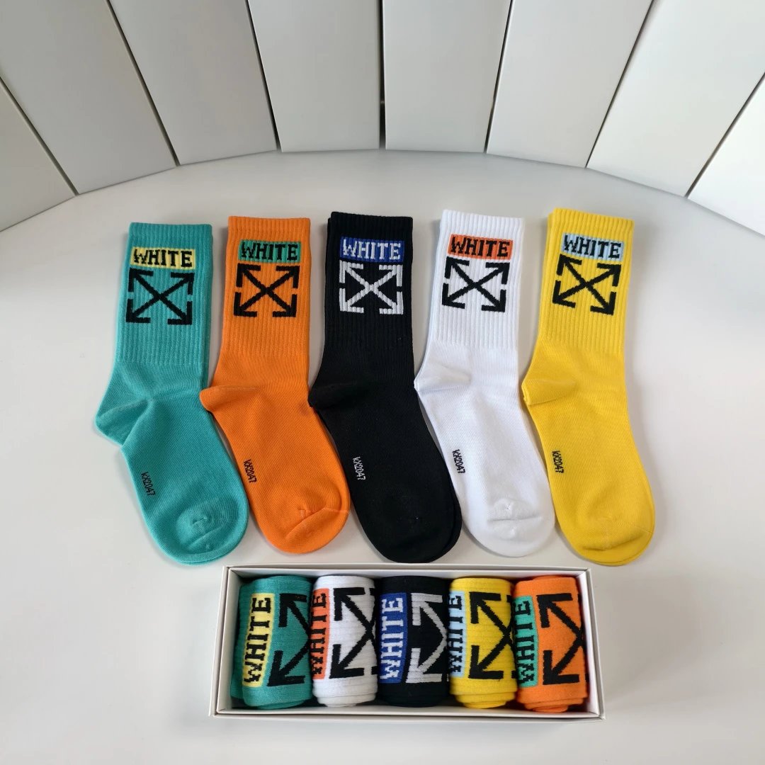 Off-White Crew Socks 5-Pair Box Ver.C — QC