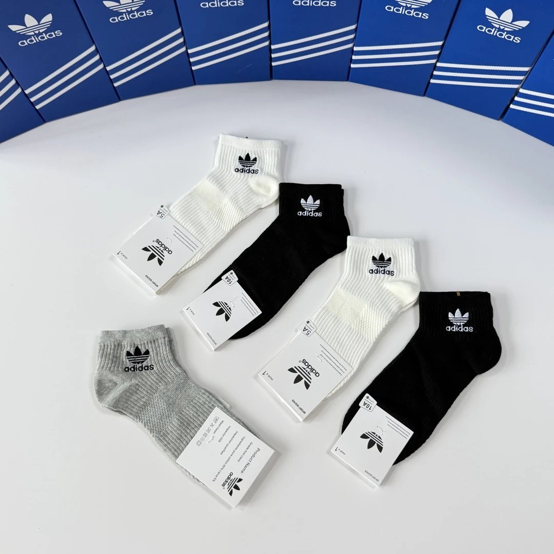 Adidas Embroidered Quarter Socks 5-Pair Box Ver.B — Photo 5