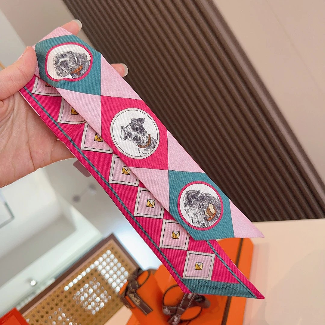 Hermes Silk Hair Ribbon Ver.D — Photo 8