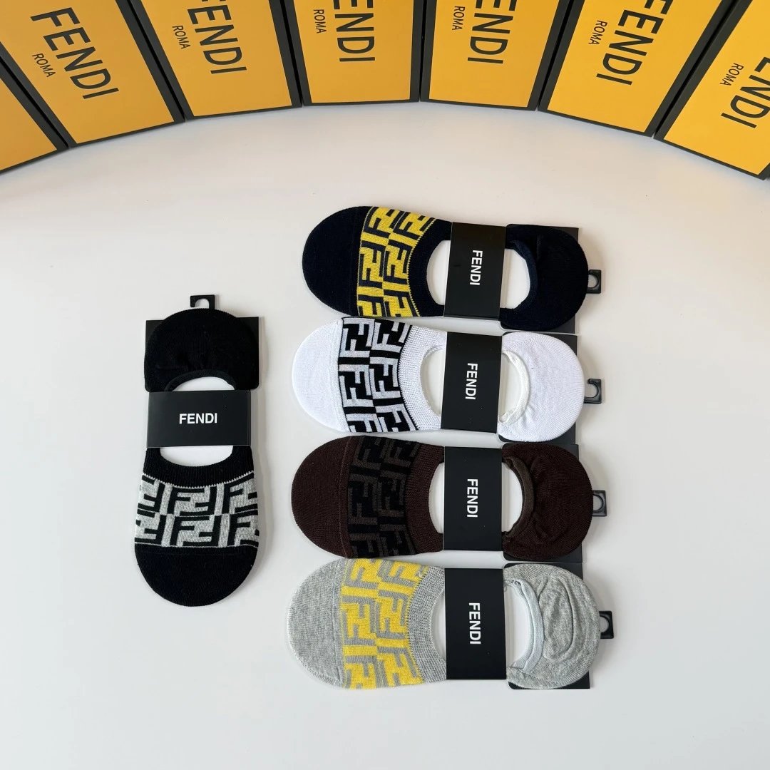 Fendi No-Show Socks 5-Pair Box — photo 6