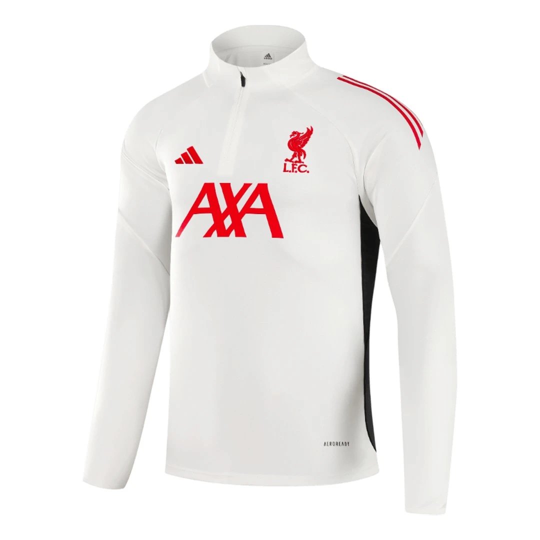 Liverpool 2025 1 4 Zip Tracksuit 26 White — Zdjęcie 3