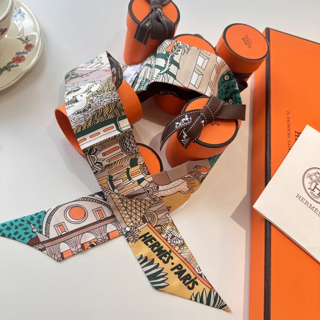 Hermes Silk Hair Ribbon Ver.H — Photo 6