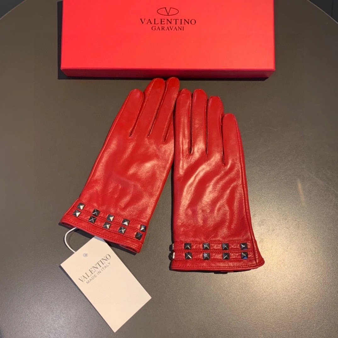 Valentino Lambskin Cashmere Gloves Ver.B — QC