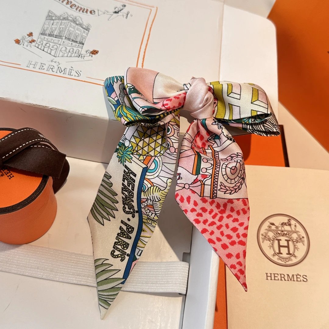 Hermes Silk Hair Ribbon Ver.K — Photo 8