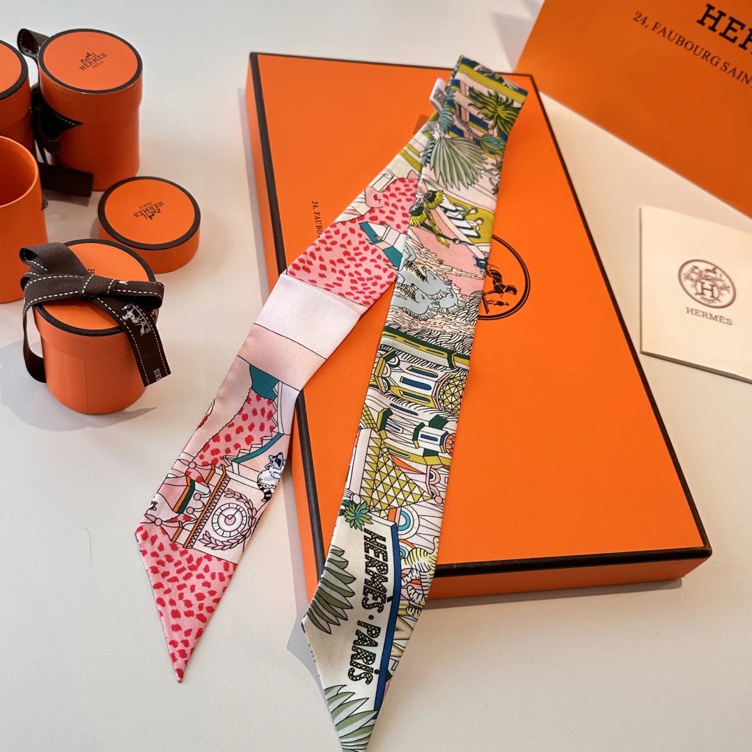 Hermes Silk Hair Ribbon Ver.K — Photo 3