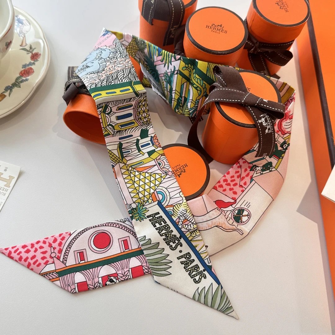 Hermes Silk Hair Ribbon Ver.K — Photo 6