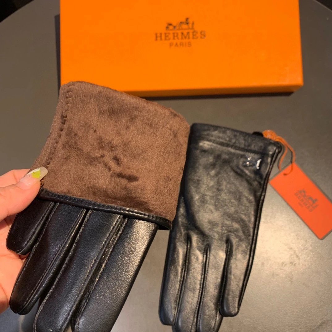 Hermes Lambskin Cashmere Gloves Ver.B — Photo 7
