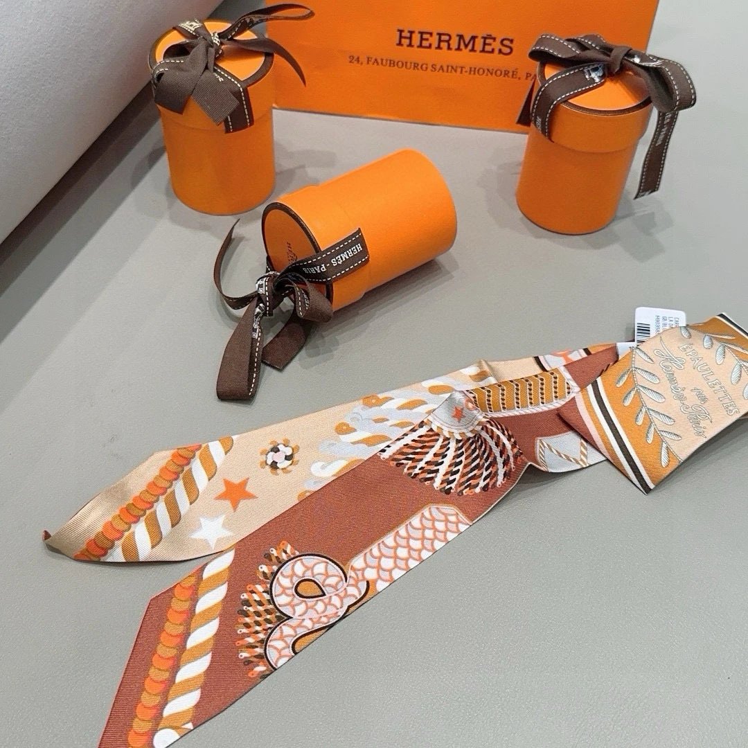 Hermes Silk Hair Ribbon Ver.C — Photo 5