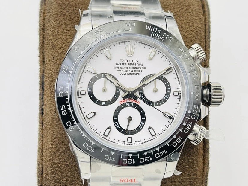 Rolex Cosmograph Daytona chronograaf horloge met witte wijzerplaat 40 mm Variant J
