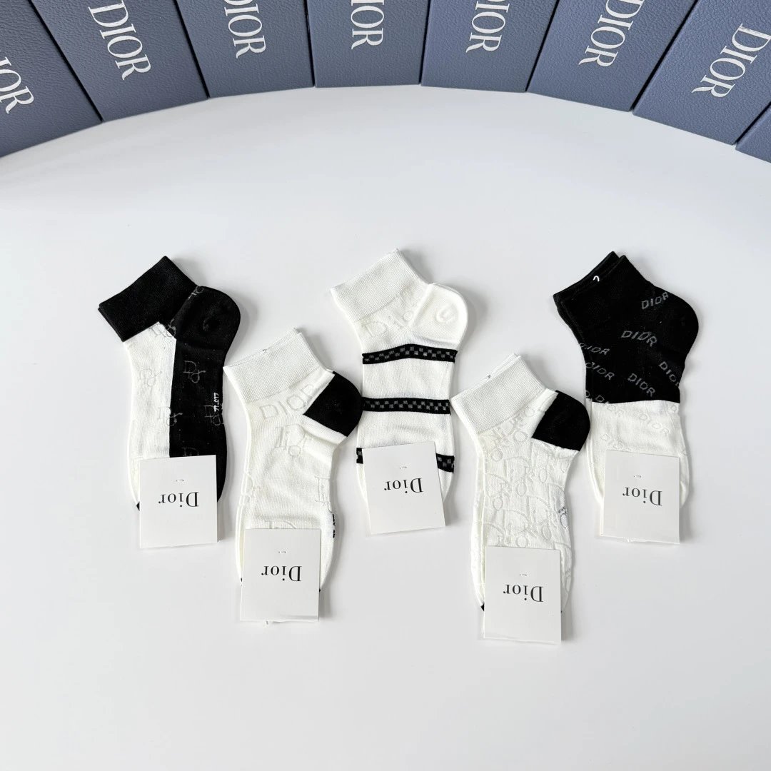 Dior Quarter Socks 5-Pair Box Ver.C — photo 2