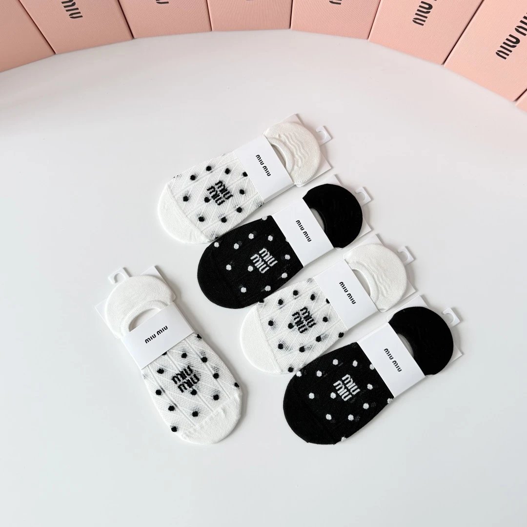 Miu Miu No-Show Socks 5-Pair Box Ver.B — photo 5