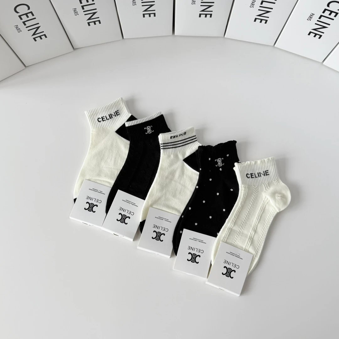 Celine Quarter Socks 5-Pair Box Ver.A — photo 9