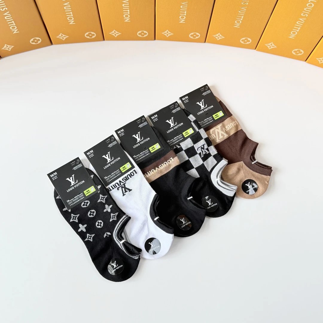 Louis Vuitton Quarter Socks 5-Pair Box Ver.F — photo 8