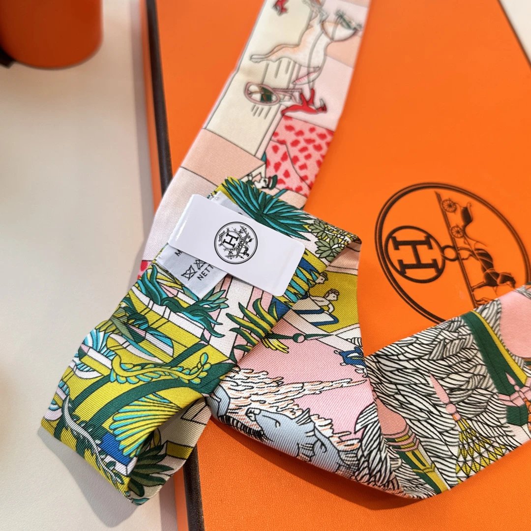 Hermes Silk Hair Ribbon Ver.K — Photo 5