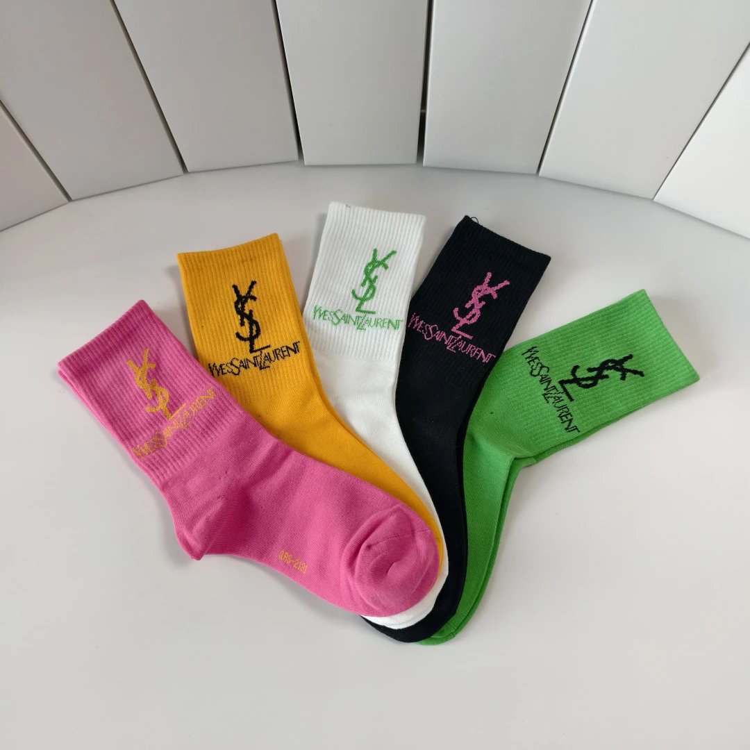 Saint Laurent Crew Socks 5-Pair Box Ver.B — photo 6