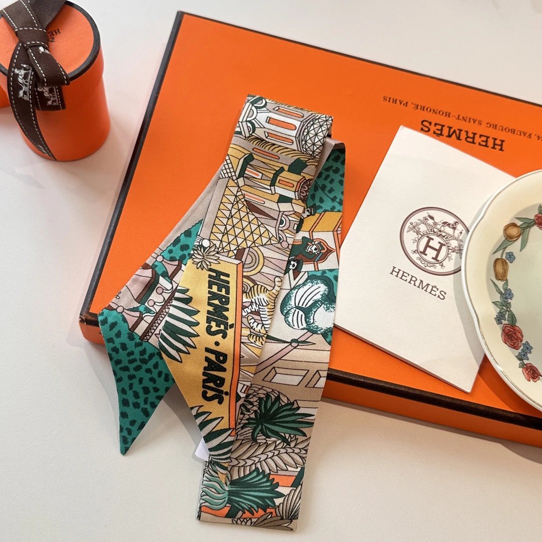 Hermes Silk Hair Ribbon Ver.H — Photo 7