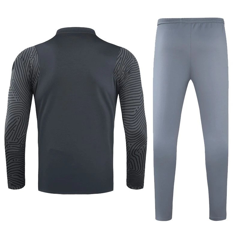 Inter Milan 2020 1 4 Zip Tracksuit 21 Gray Black — Zdjęcie 2