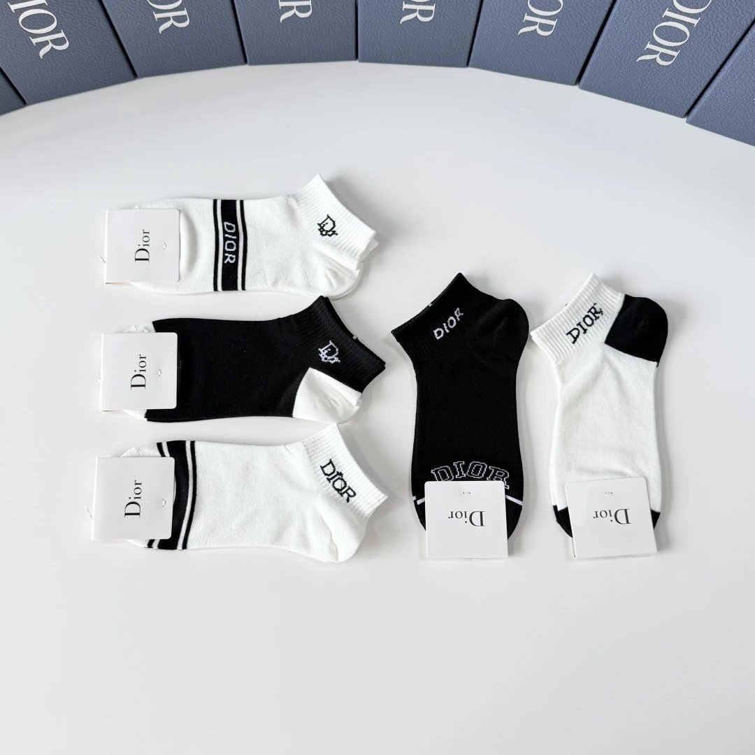 Dior Quarter Socks 5-Pair Box Ver.B — photo 7
