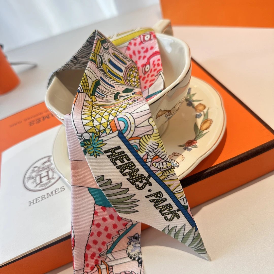 Hermes Silk Hair Ribbon Ver.K — Photo 9