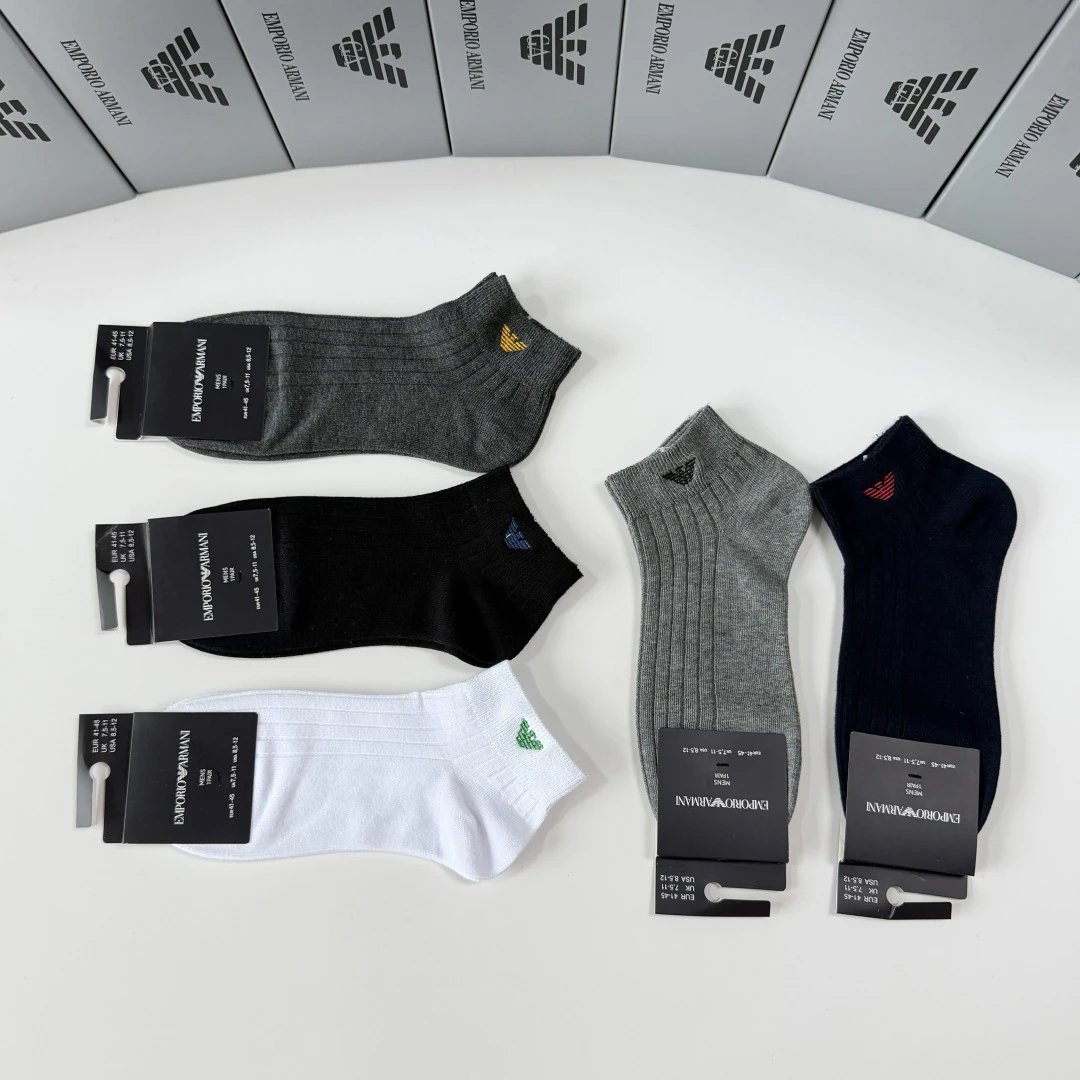 Armani Embroidered Quarter Socks 5-Pair Box Ver.C — Zdjęcie 7