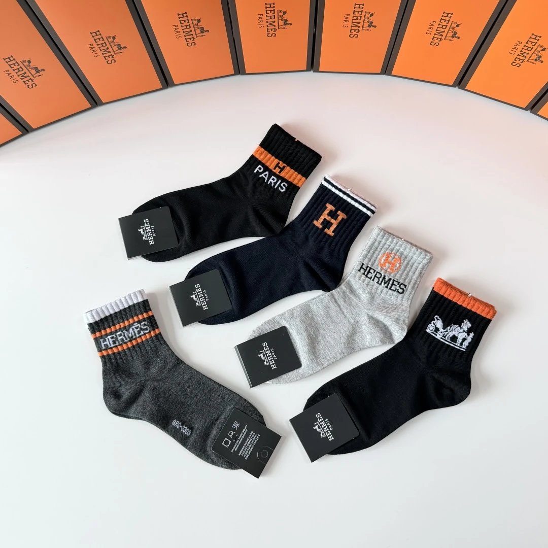 Hermes Crew Socks 5-Pair Box Ver.B — photo 4