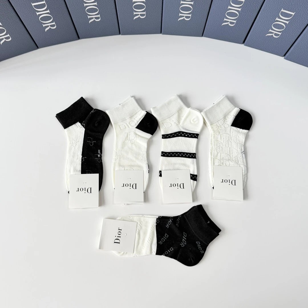 Dior Quarter Socks 5-Pair Box Ver.C — photo 4