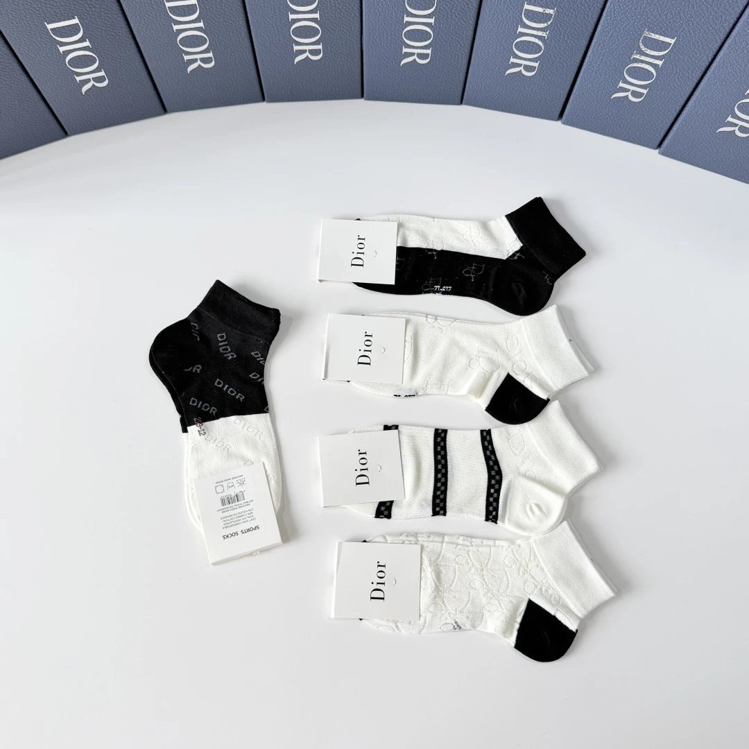 Dior Quarter Socks 5-Pair Box Ver.C — photo 6
