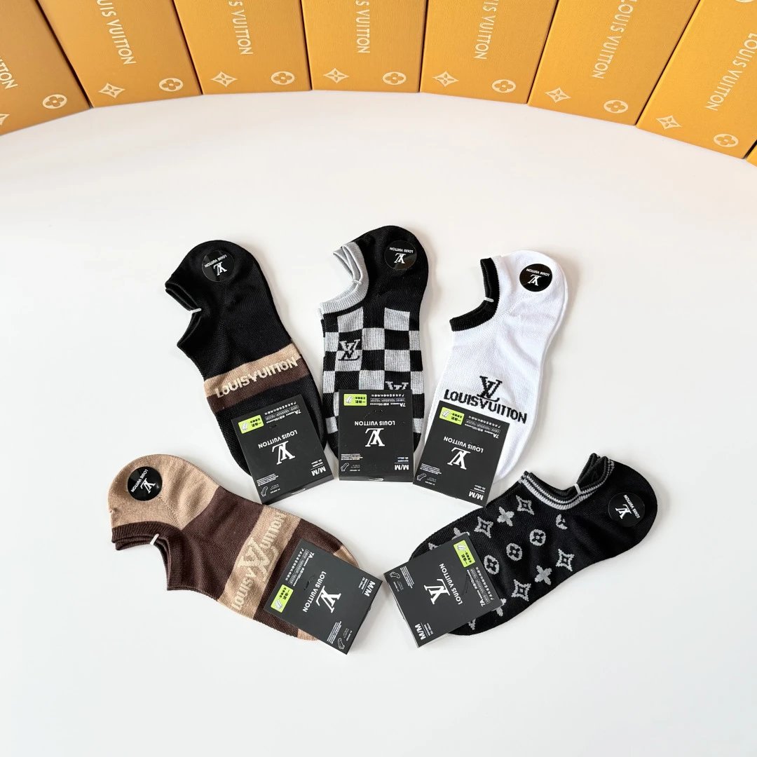 Louis Vuitton Quarter Socks 5-Pair Box Ver.F — photo 3