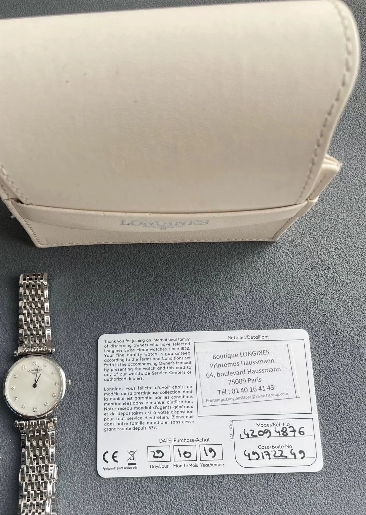 Longines L4209 4876 quartzhorloge met zilverkleurige schakelband