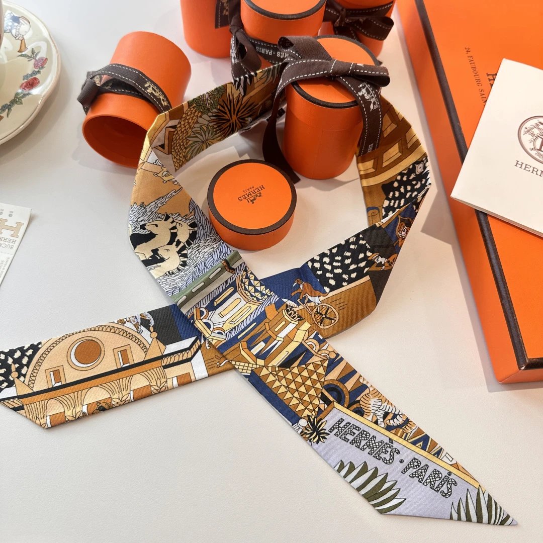 Hermes Silk Hair Ribbon Ver.I — Photo 6