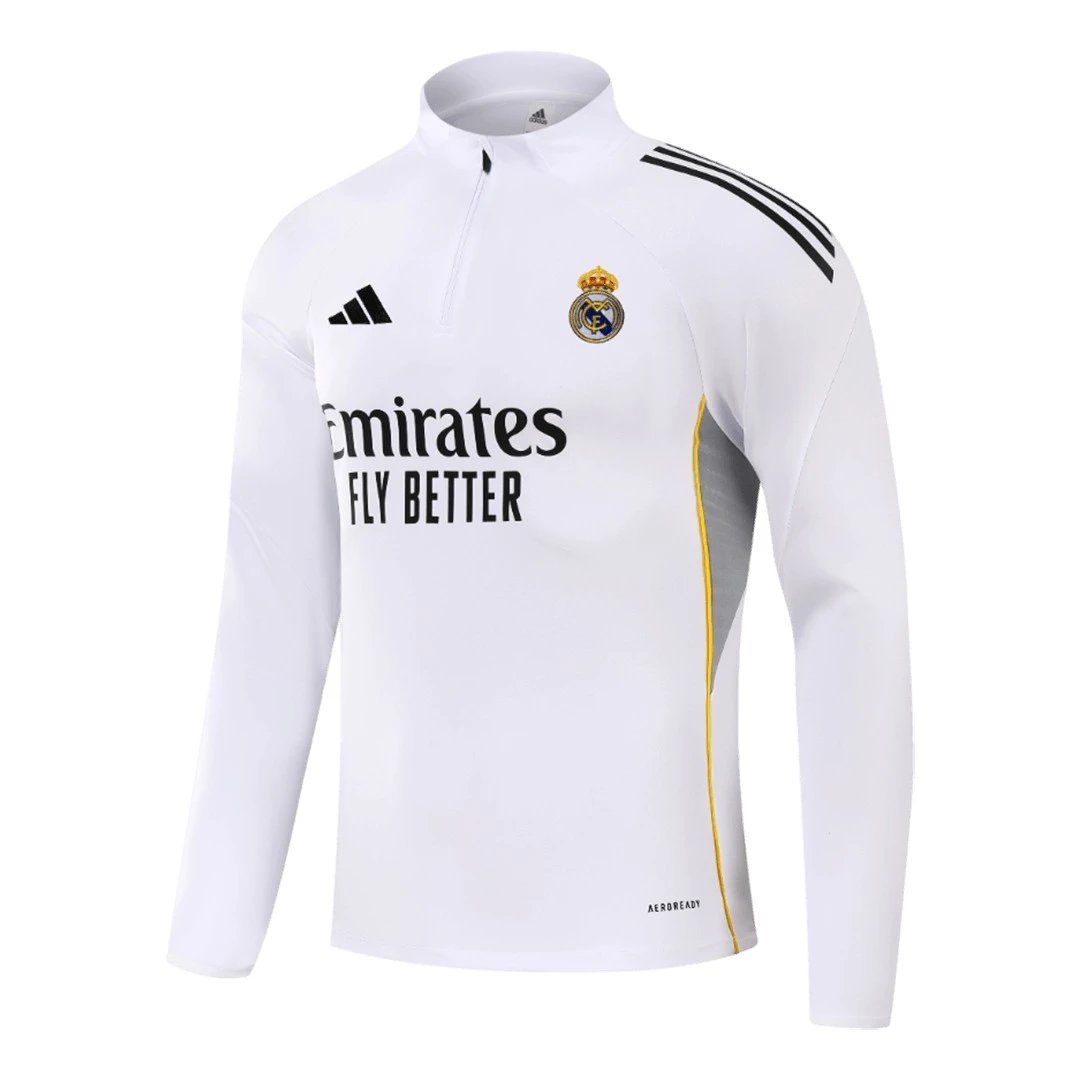 Real Madrid 2025 1 4 Zip Tracksuit 26 White — Zdjęcie 3