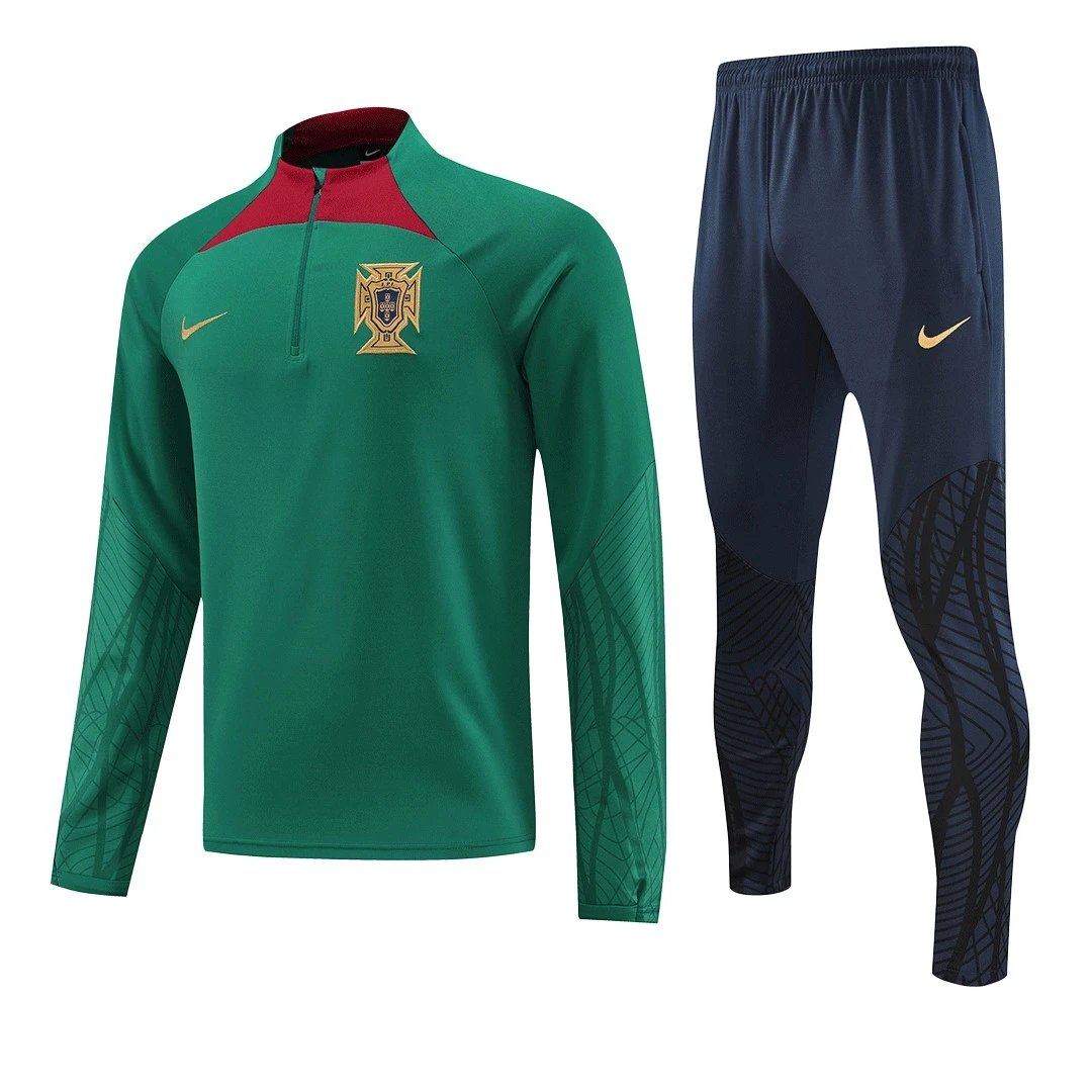 Portugal 1 4 Zip Tracksuit 2022 Green — photo 2