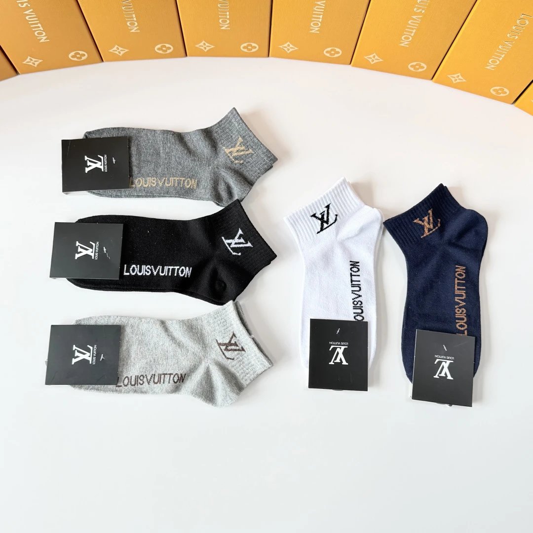 Louis Vuitton Quarter Socks 5-Pair Box Ver.E — Zdjęcie 7