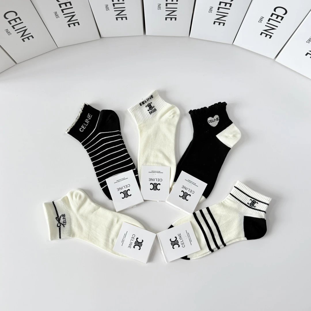 Celine Quarter Socks 5-Pair Box Ver.B — photo 3