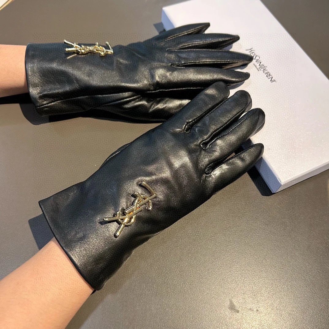Saint Laurent Lambskin Cashmere Gloves Ver.A — Photo 2
