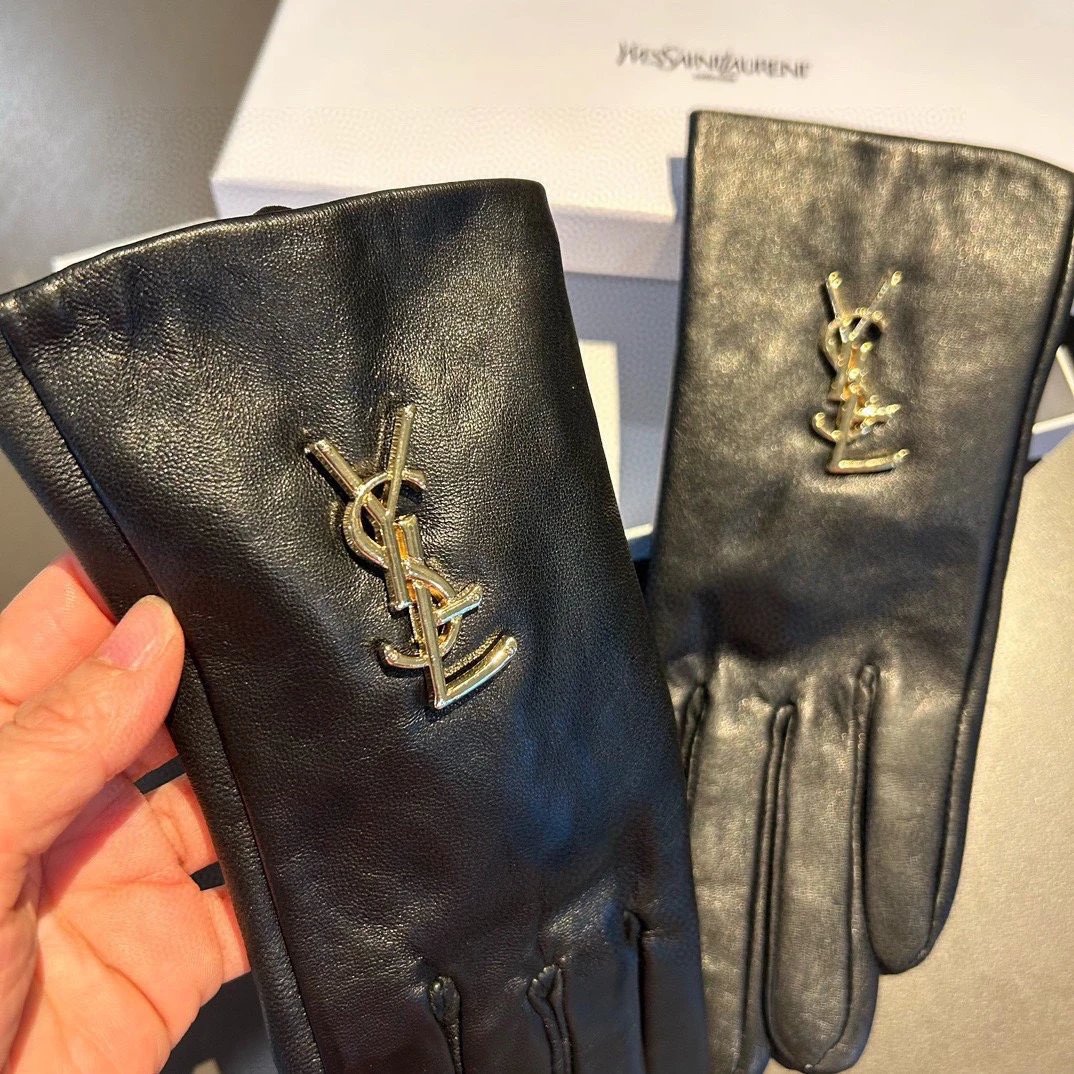 Saint Laurent Lambskin Cashmere Gloves Ver.A — Photo 7