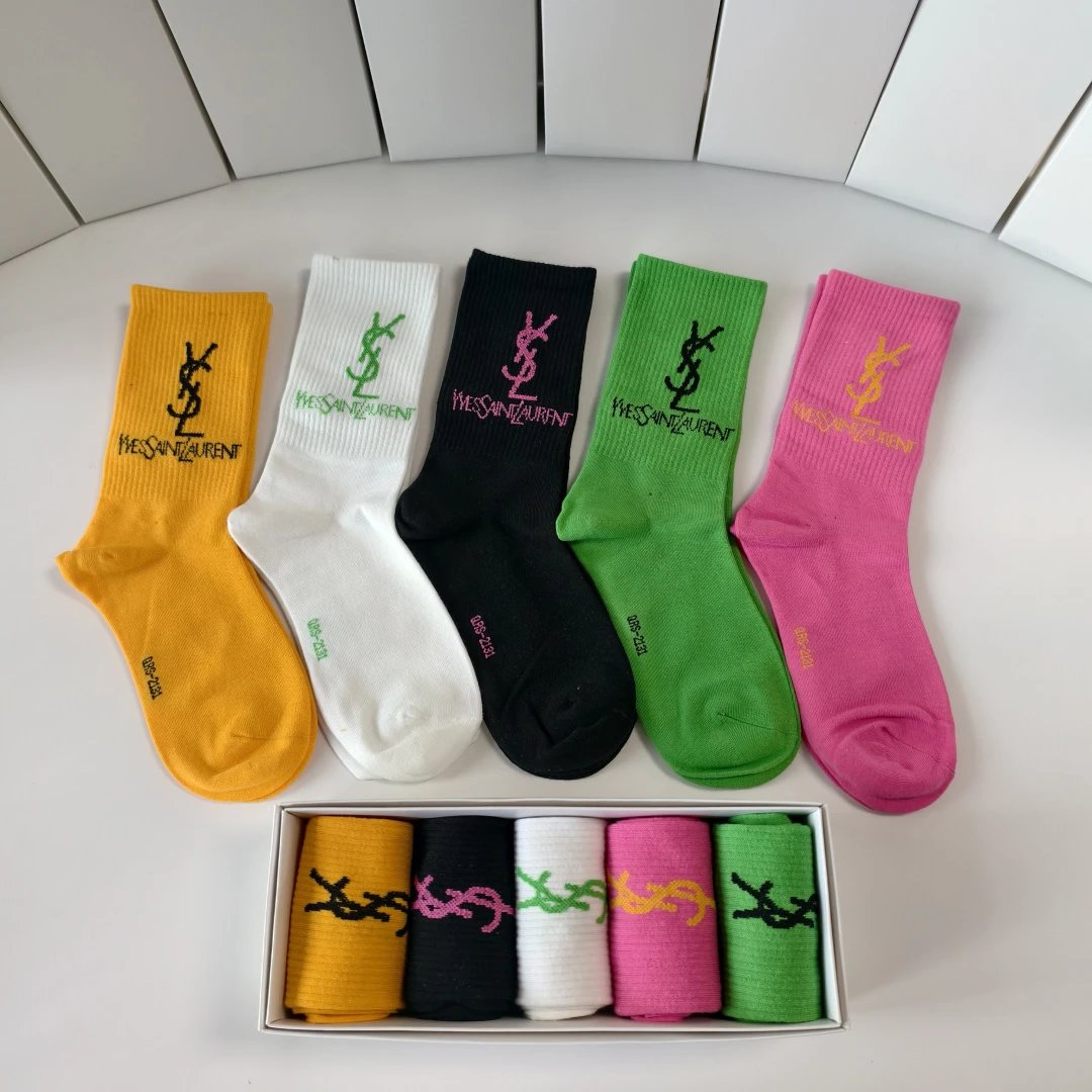 Saint Laurent Crew Socks 5-Pair Box Ver.B — photo 2